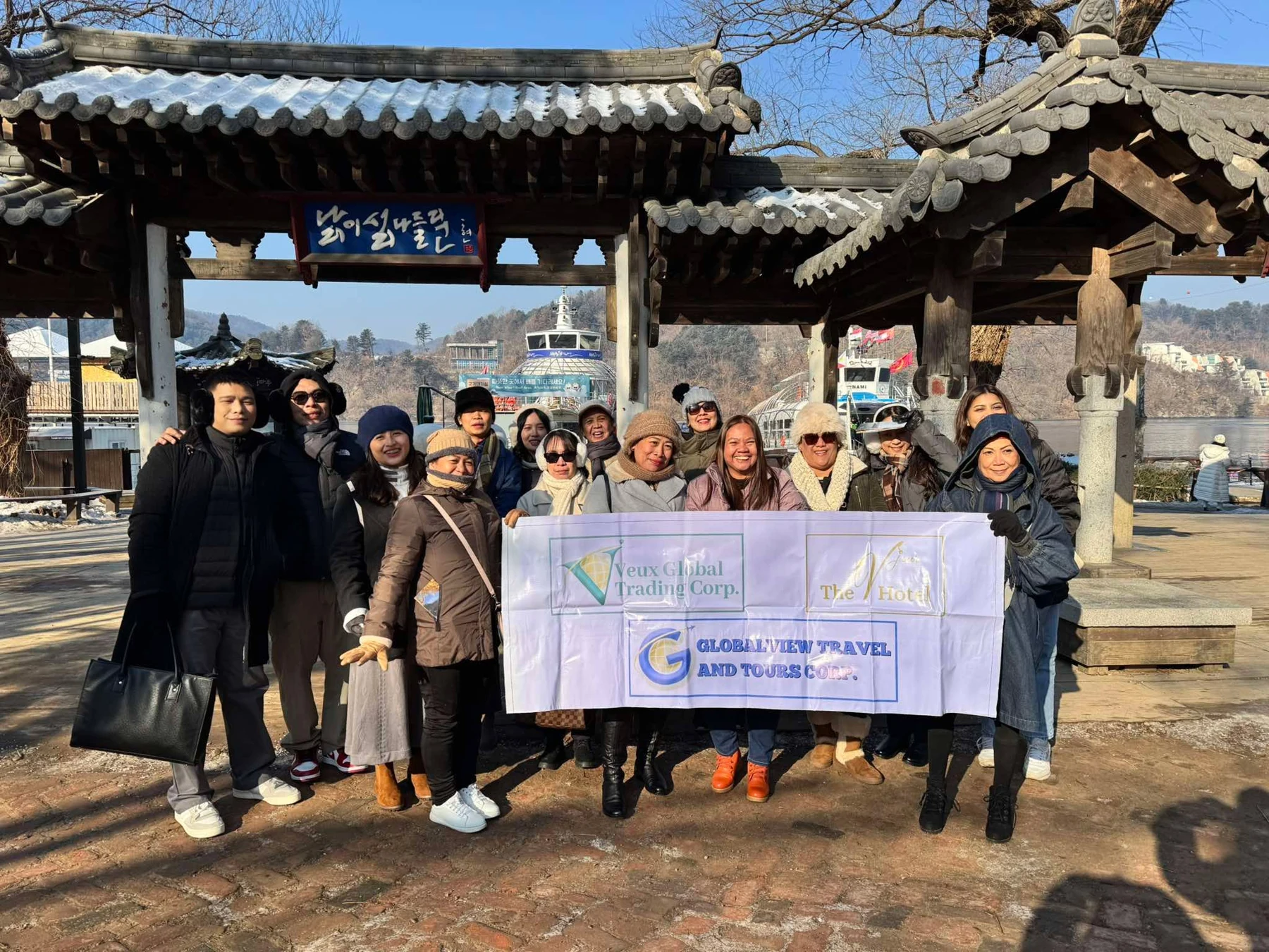 Globalview travel group sharing a winter adventure